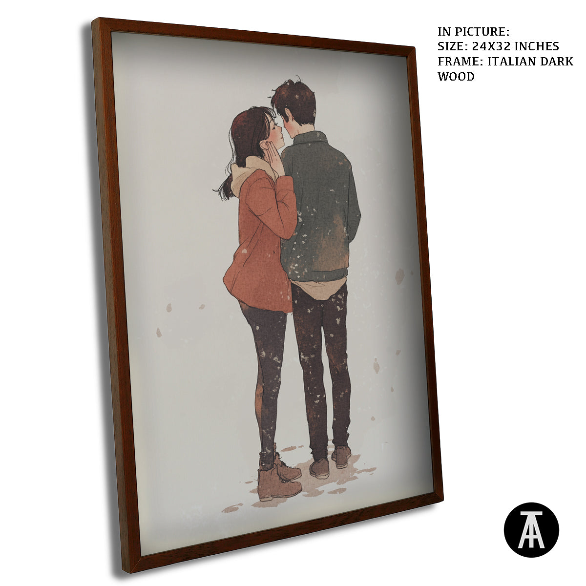 Artwork in Dark Wood Frame