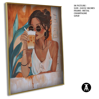 Artwork in Metal Champagne Gold Frame