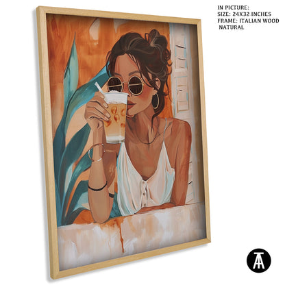 Artwork in Natural Wood Frame