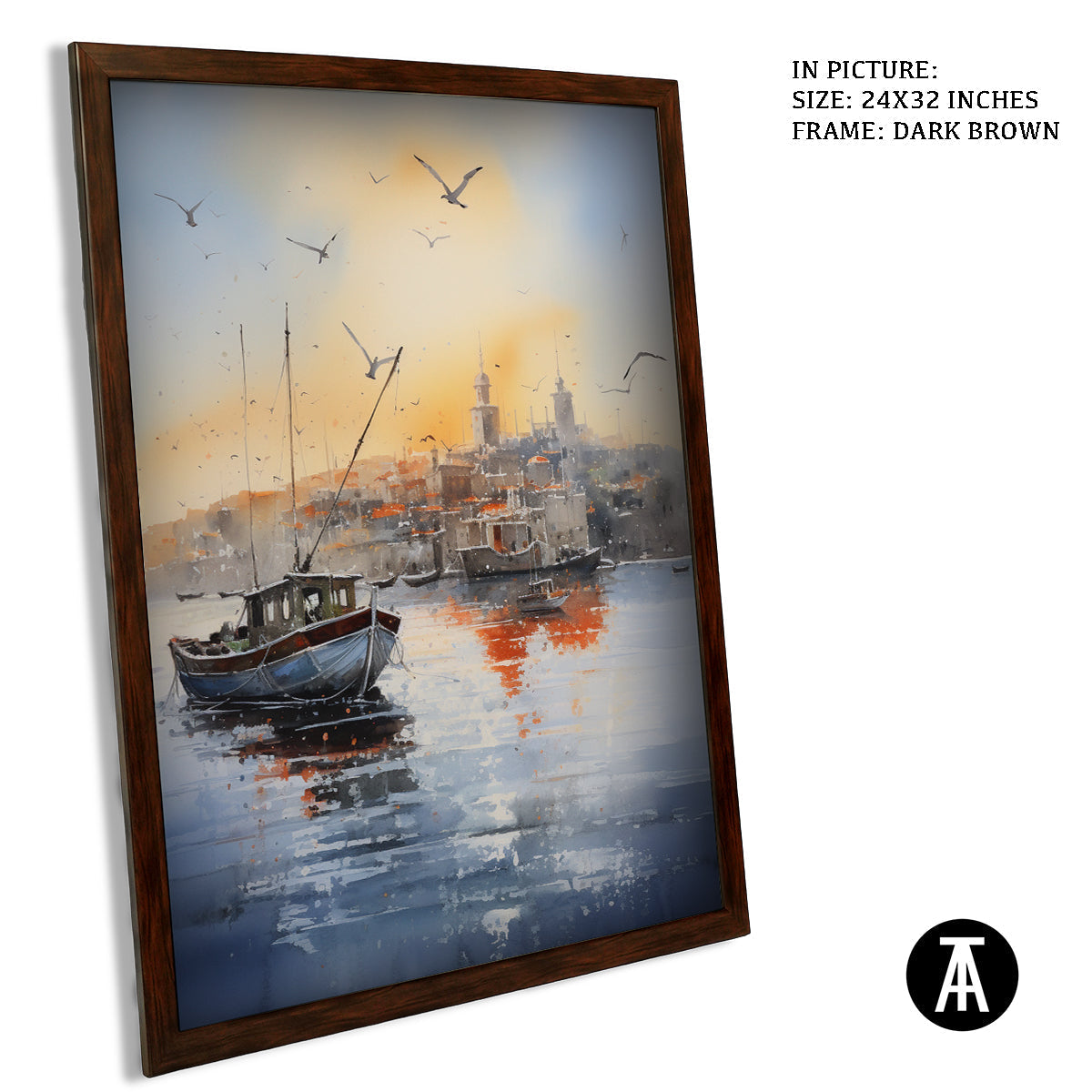Sample Artwork in Dark Brown Frame