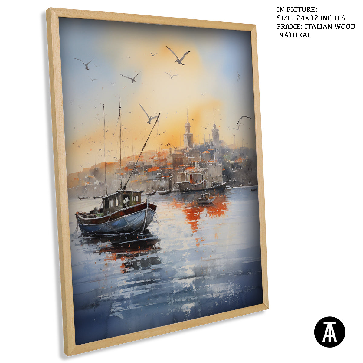 Sample Artwork in Italian Wood Framing Natural