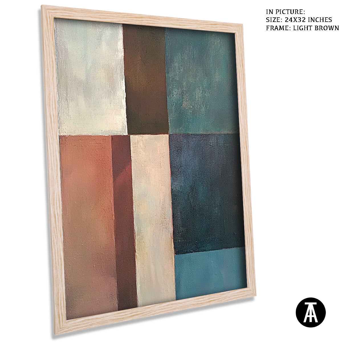 Sample Artwork in Light Brown Frame