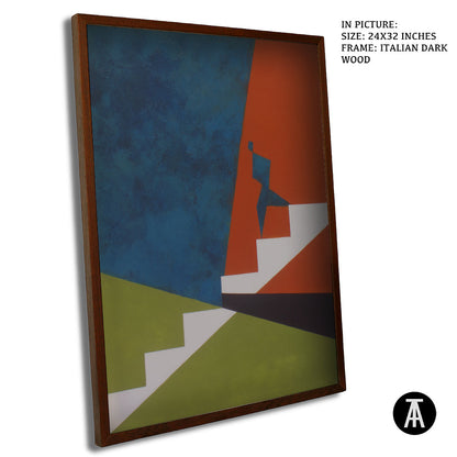 Artwork in Dark Wood Frame