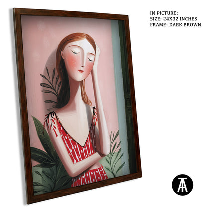 Artwork in Dark Brown Frame