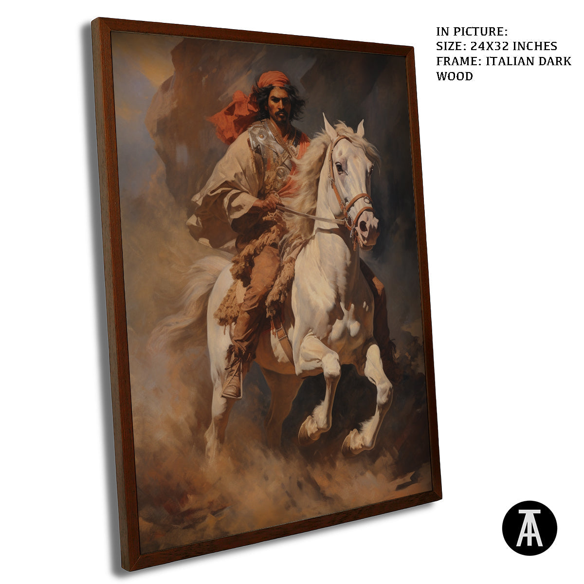 Artwork in Dark Wood Frame