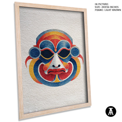 Artwork in Light Brown Frame