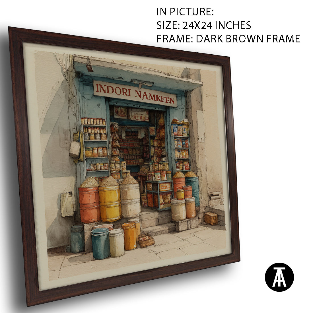Artwork in Dark Brown Frame