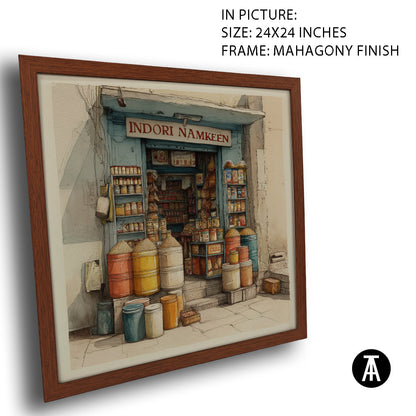 Artwork in Mahogany Finish Frame