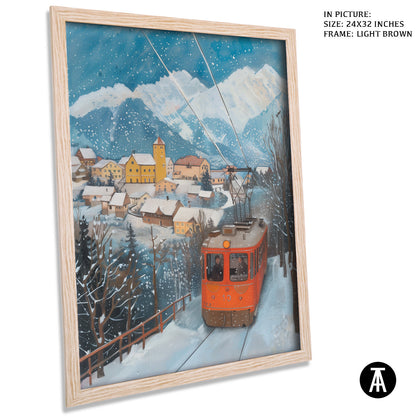 Artwork in Dark Brown Frame