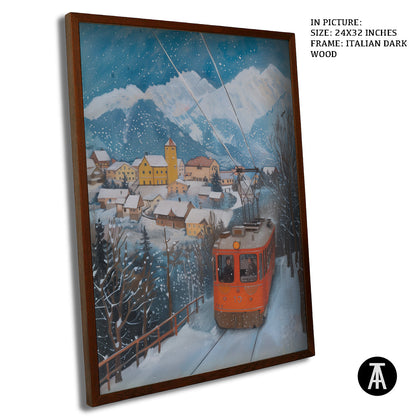 Artwork in Dark Wood Frame
