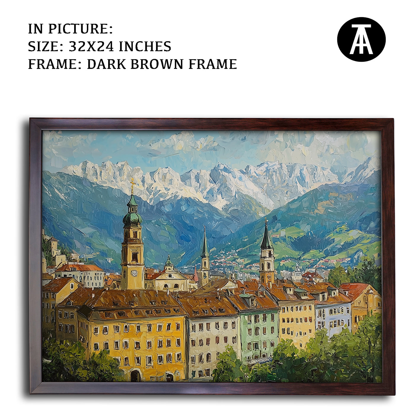 Artwork in Metal Champagne Gold Frame