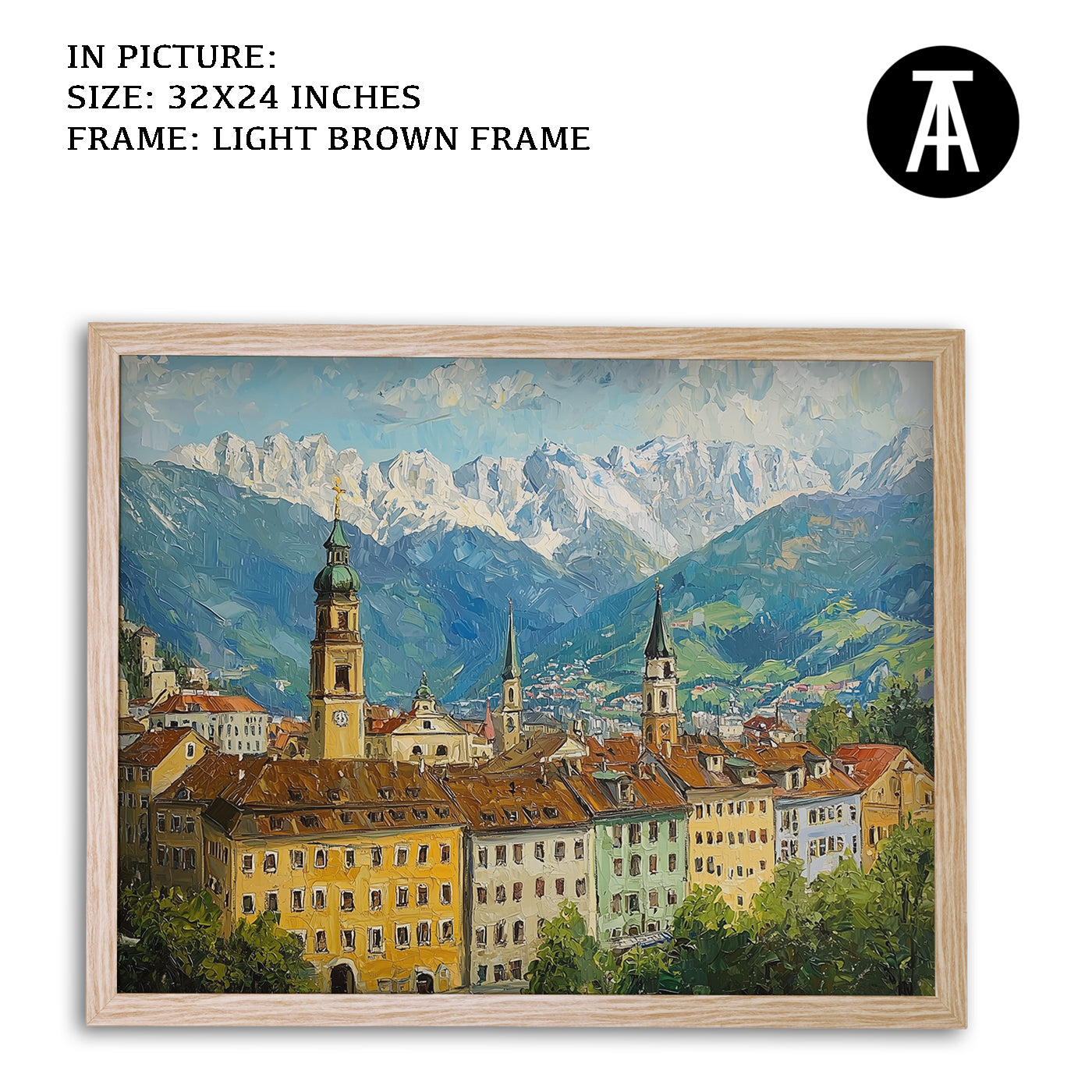 Artwork in Dark Brown Frame
