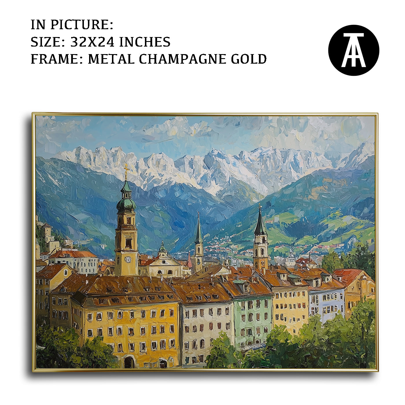 Artwork in Light Brown Frame