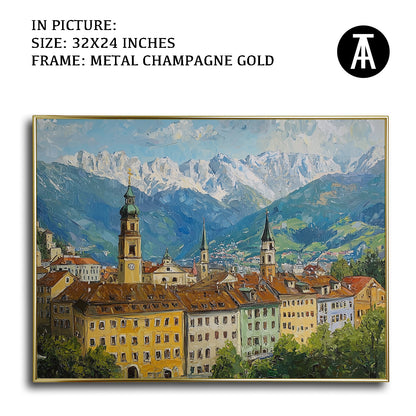 Artwork in Light Brown Frame