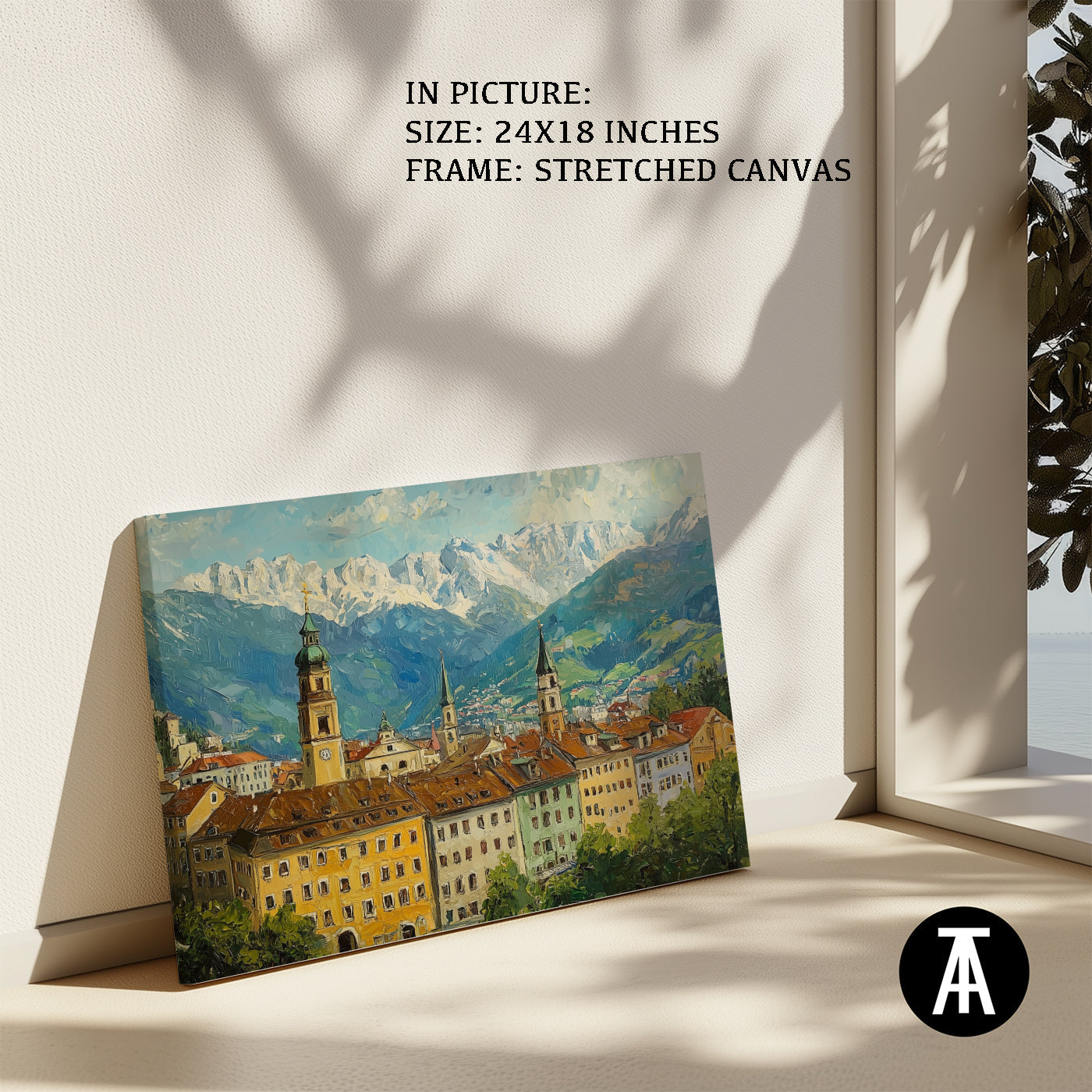 Artwork in Natural Wood Frame