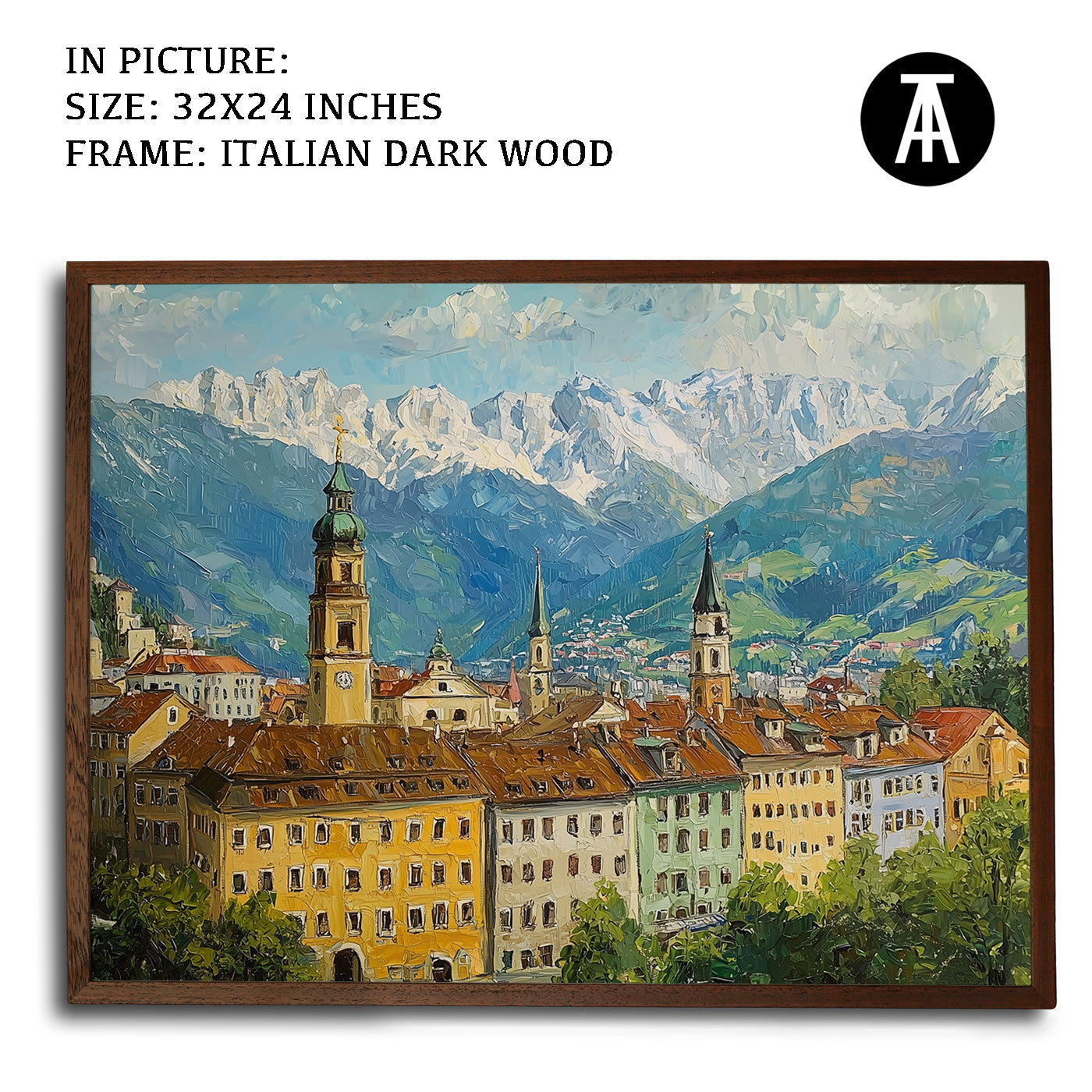 Artwork in Dark Wood Frame