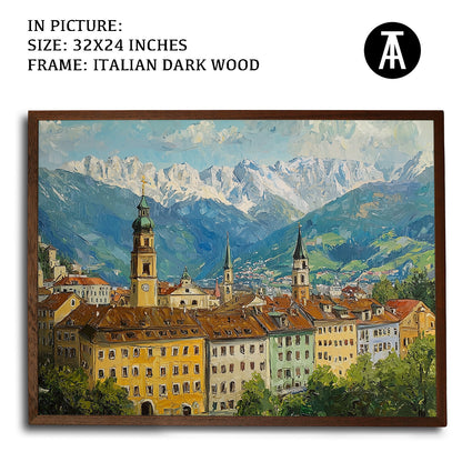 Artwork in Dark Wood Frame