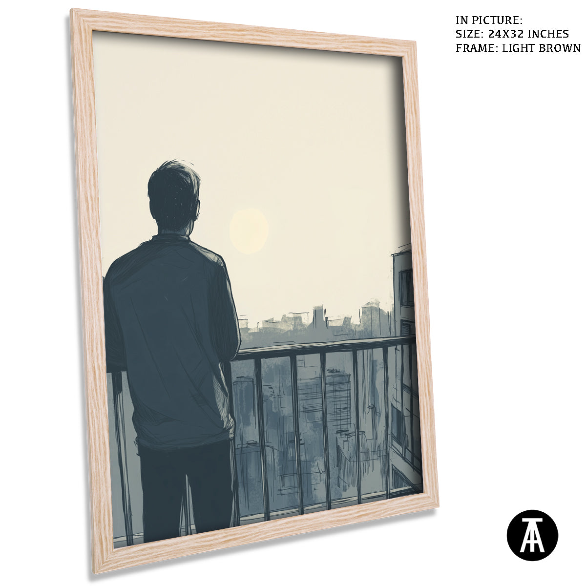 Artwork in Dark Brown Frame