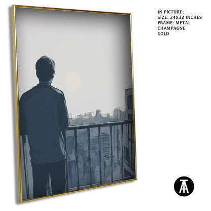 Artwork in Light Brown Frame