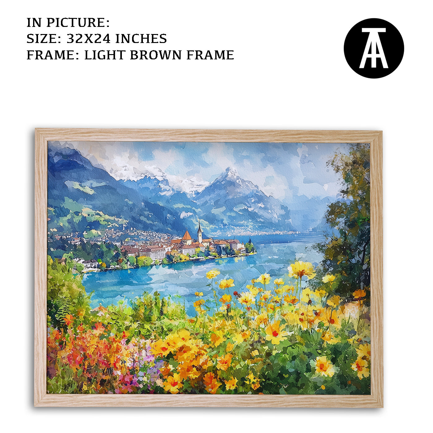 Artwork in Dark Brown Frame