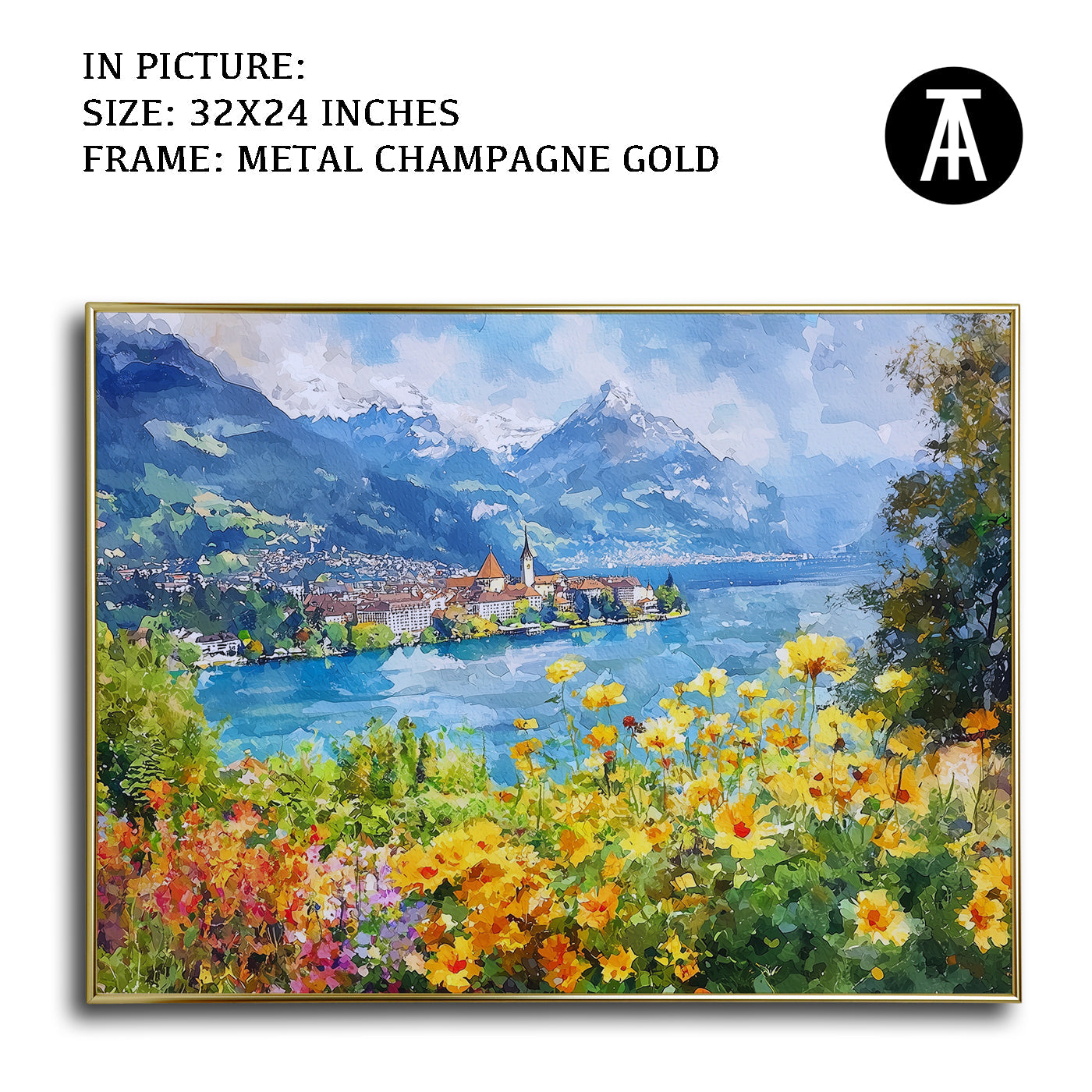 Artwork in Light Brown Frame