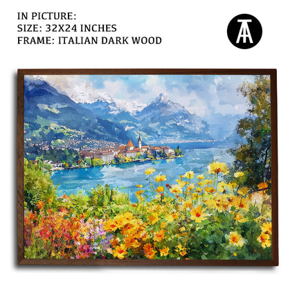 Artwork in Dark Wood Frame