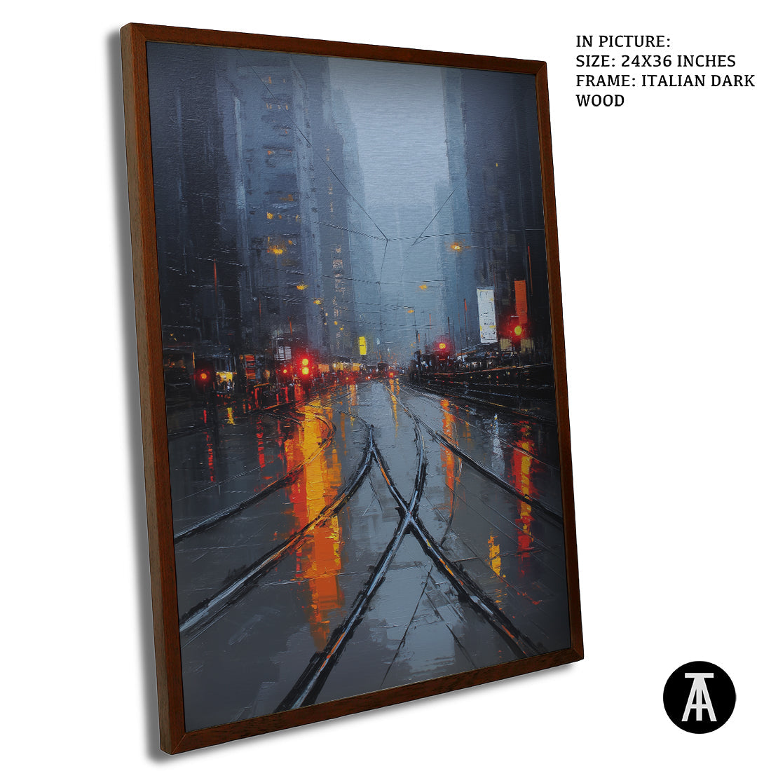 Artwork in Dark Brown Frame