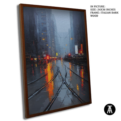Artwork in Dark Brown Frame