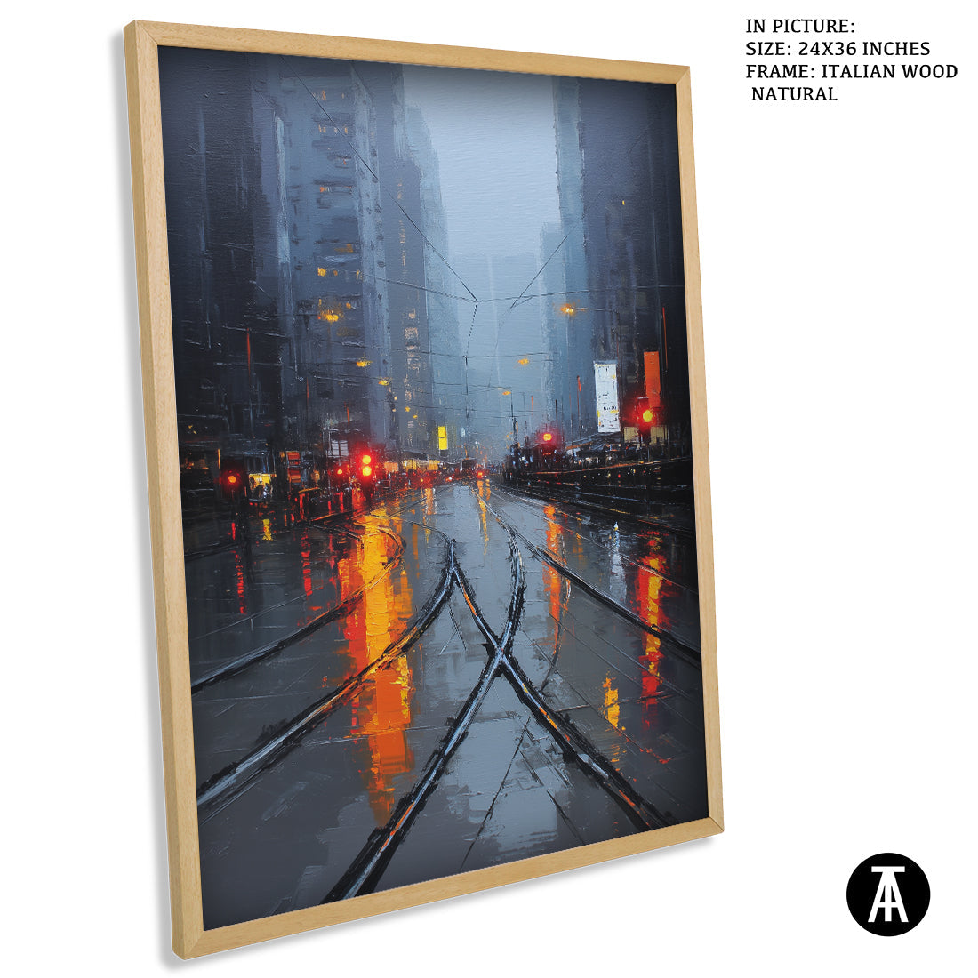 Artwork in Dark Wood Frame