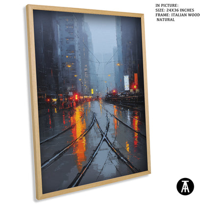 Artwork in Dark Wood Frame