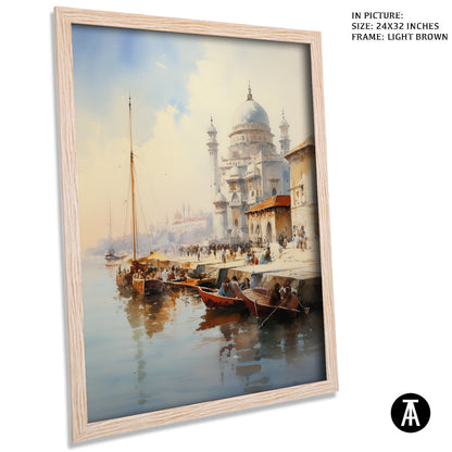 Artwork in Dark Brown Frame