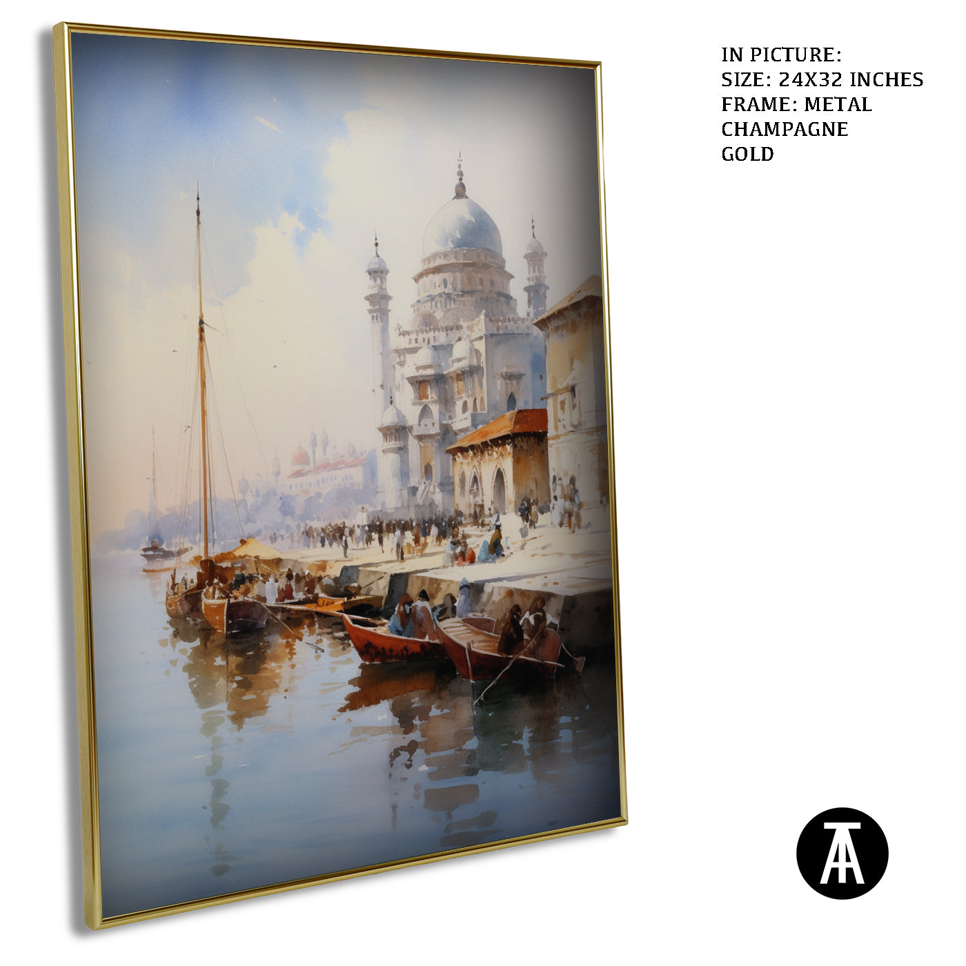 Artwork in Light Brown Frame