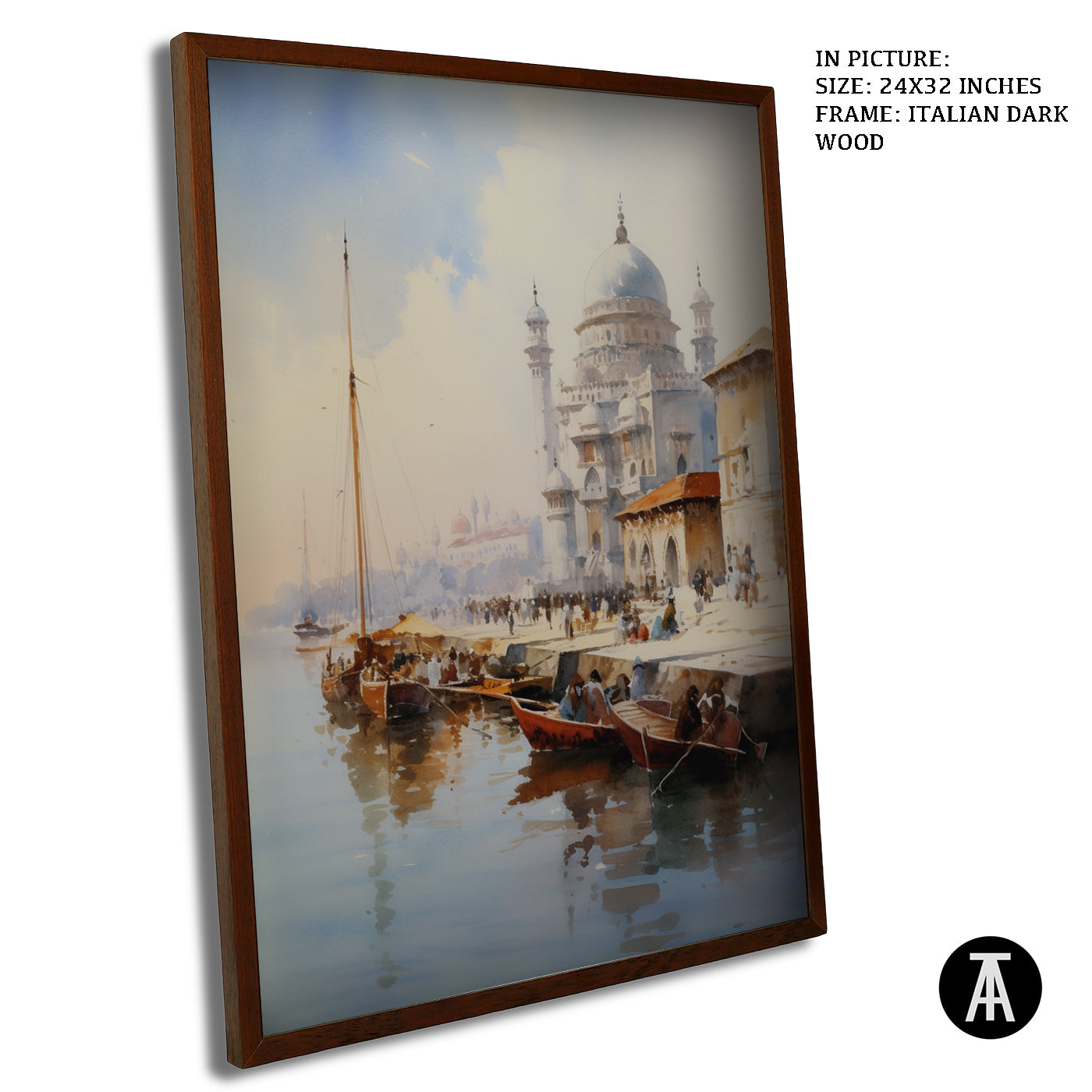 Artwork in Dark Wood Frame