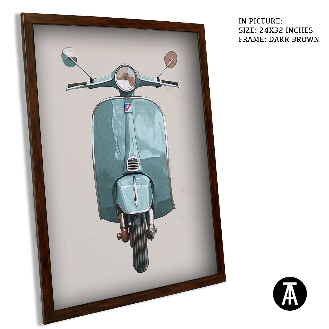 Artwork in Dark Brown Frame