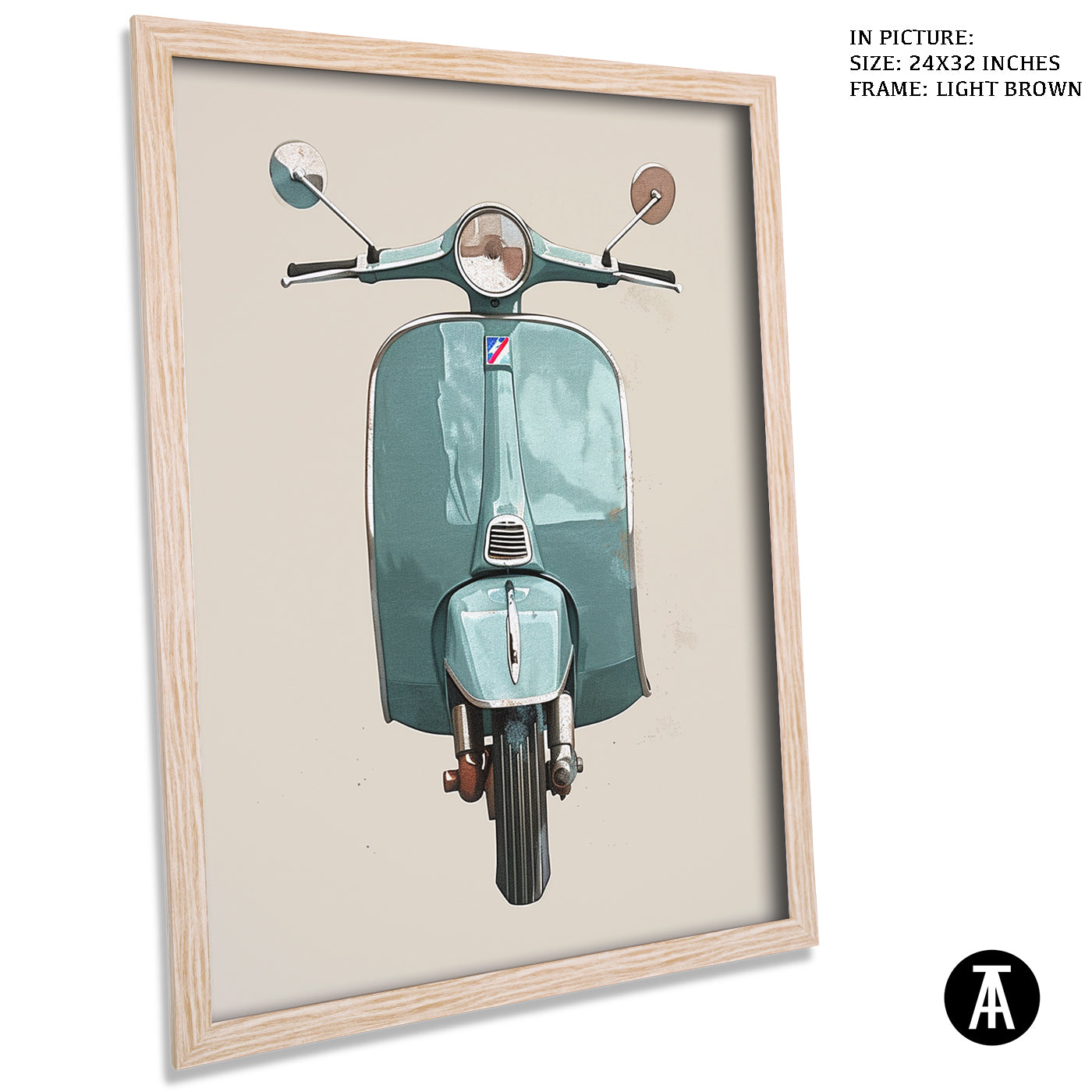 Artwork in Light Brown Frame