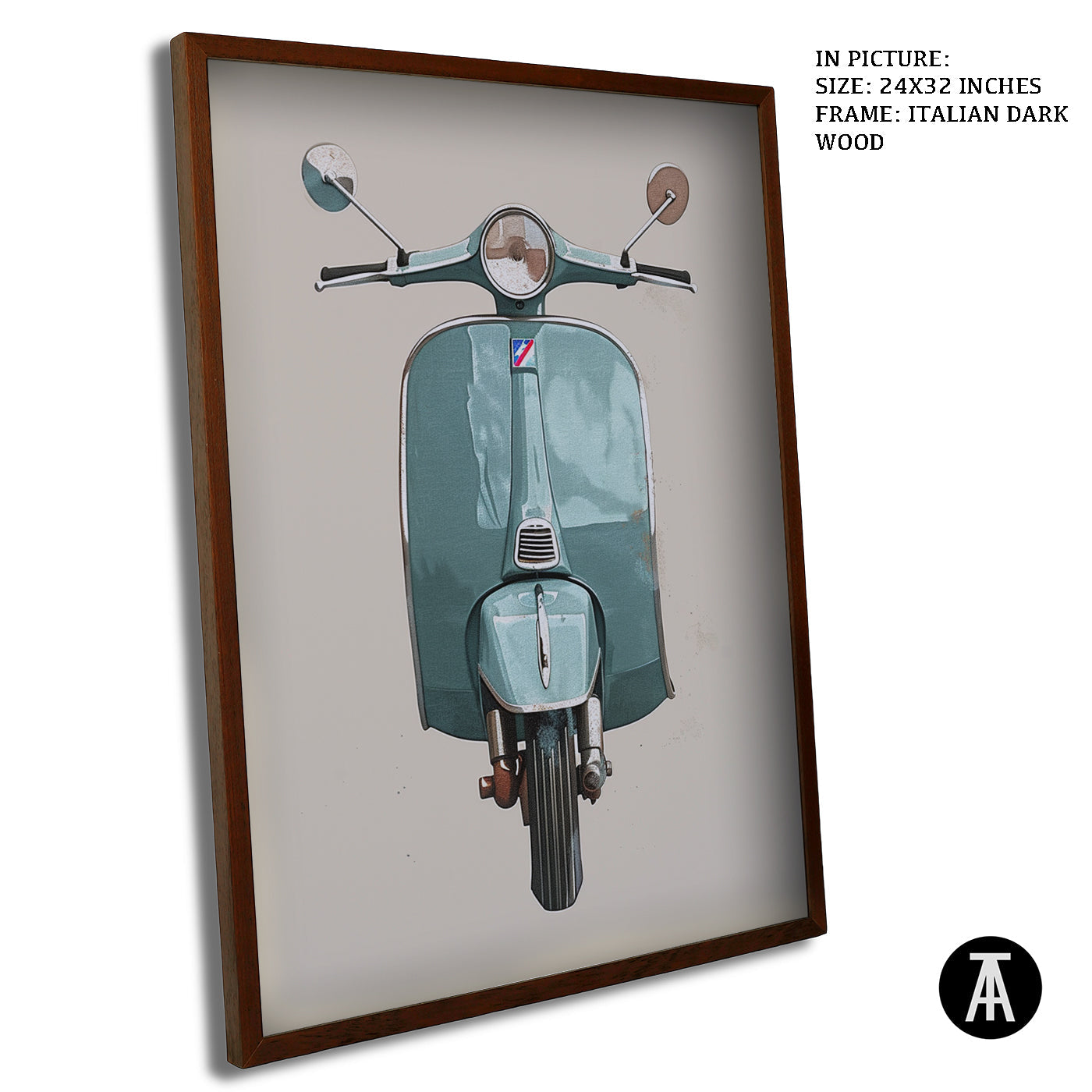 Artwork in Dark Wood Frame