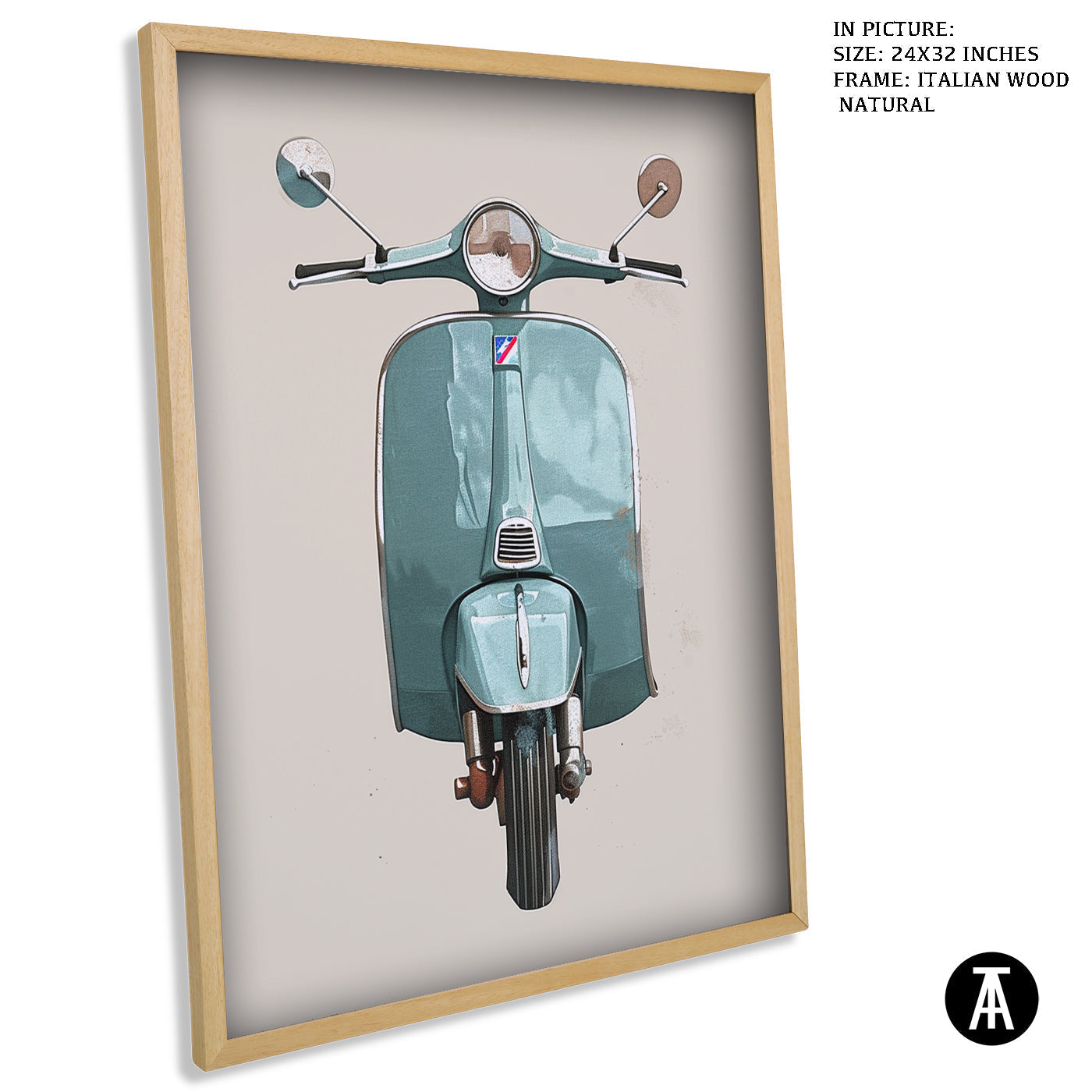 Artwork in Natural Wood Frame