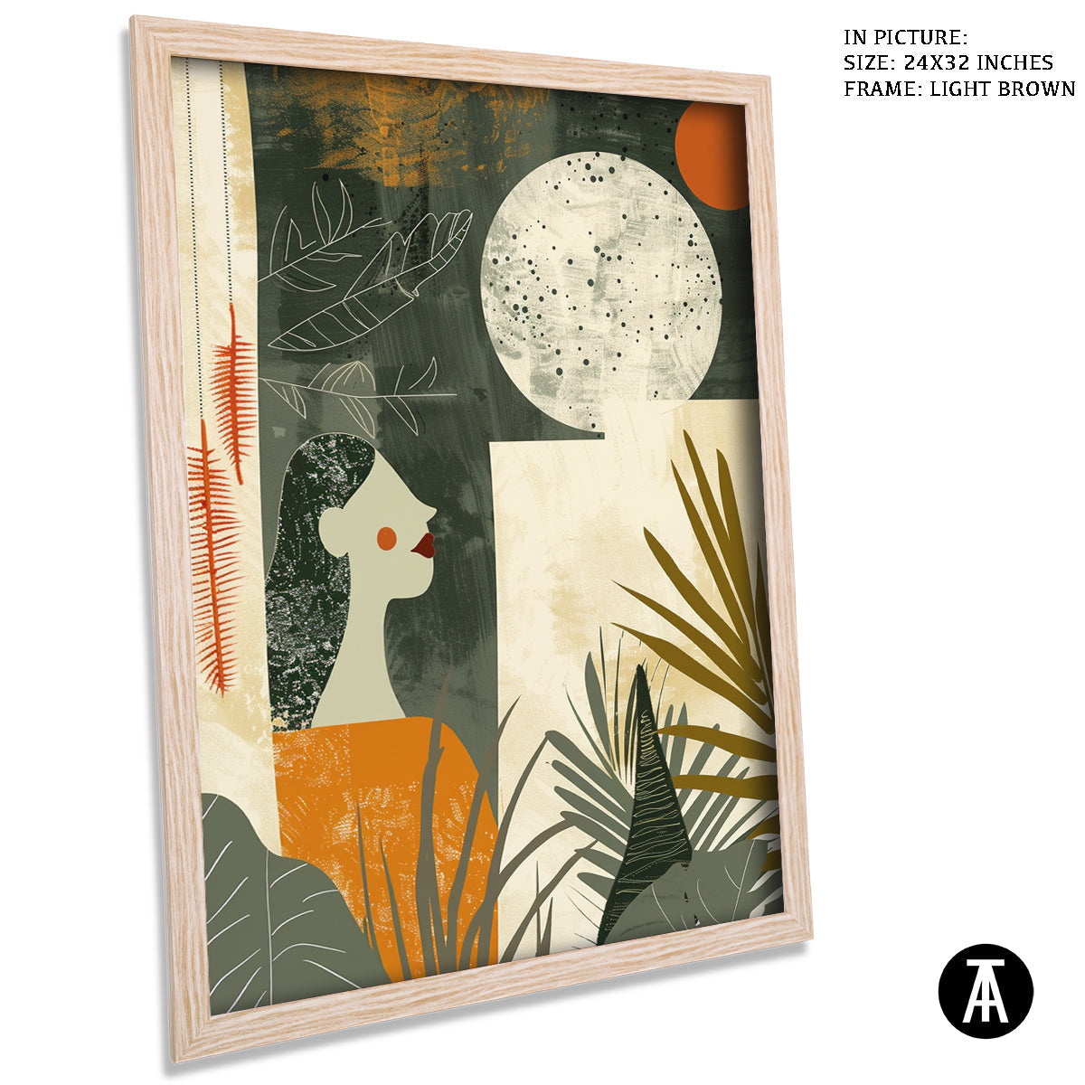 Artwork in Dark Brown Frame