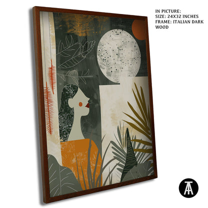 Artwork in Dark Wood Frame