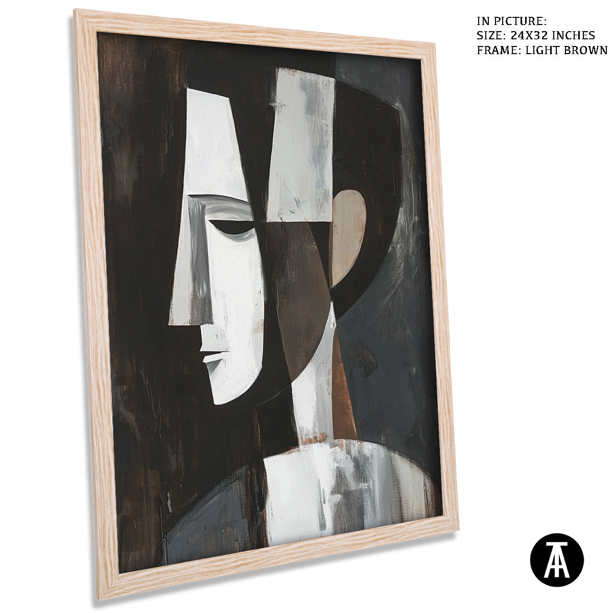 Artwork in Dark Brown Frame