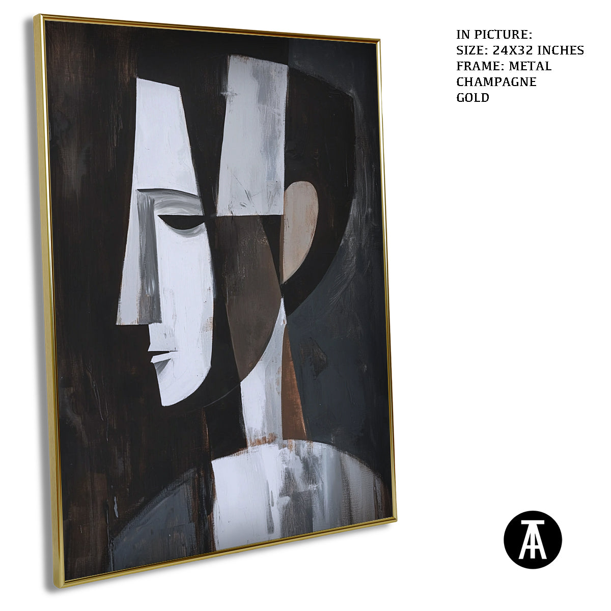 Artwork in Light Brown Frame