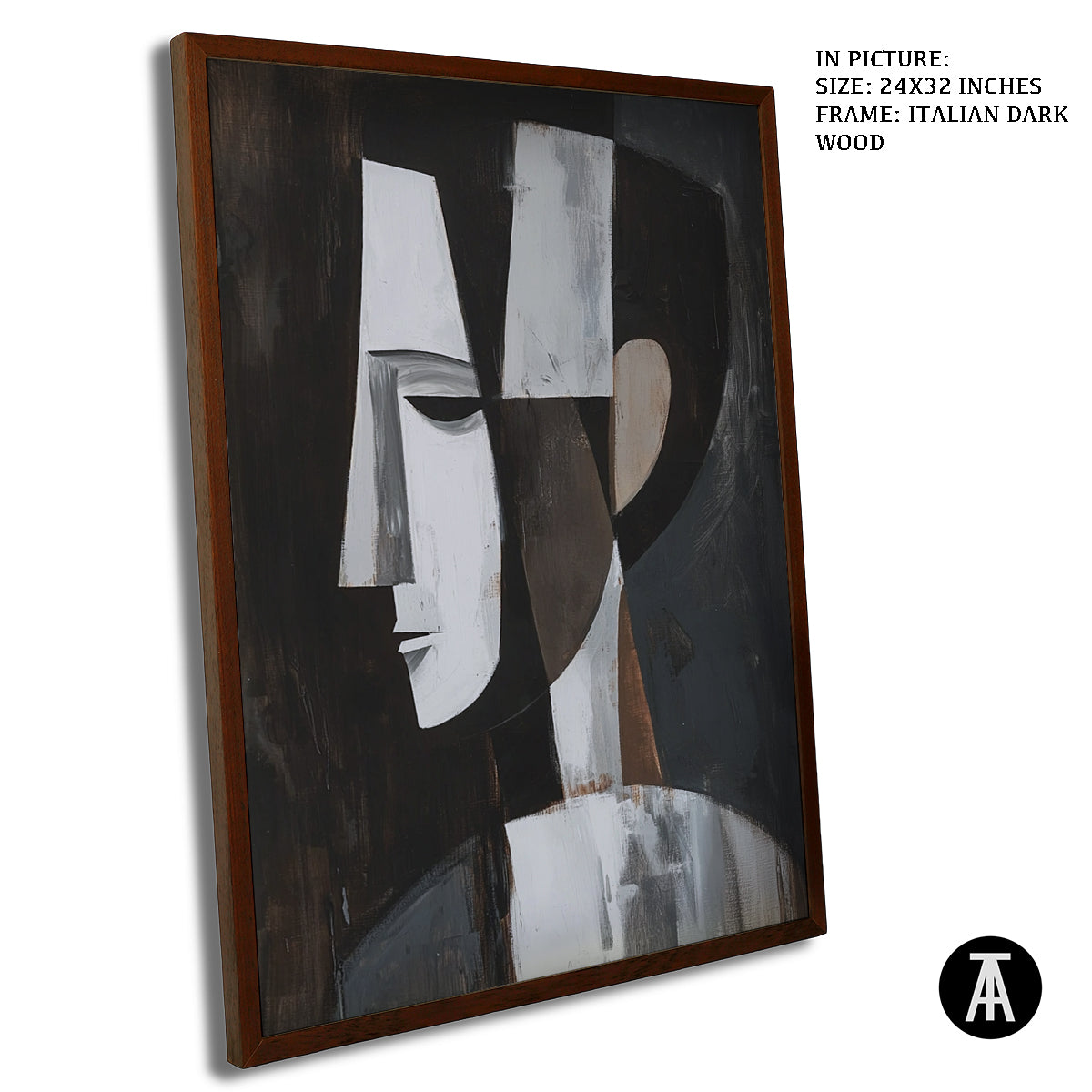 Artwork in Dark Wood Frame