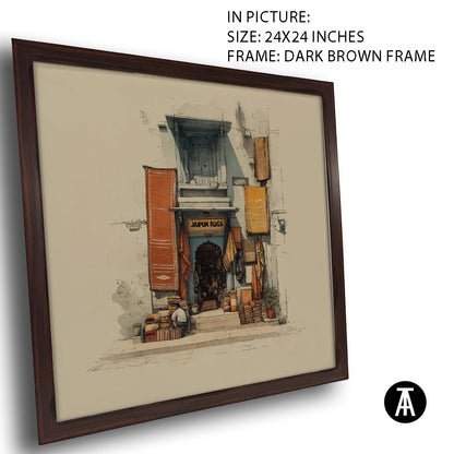 Artwork in Dark Brown Frame