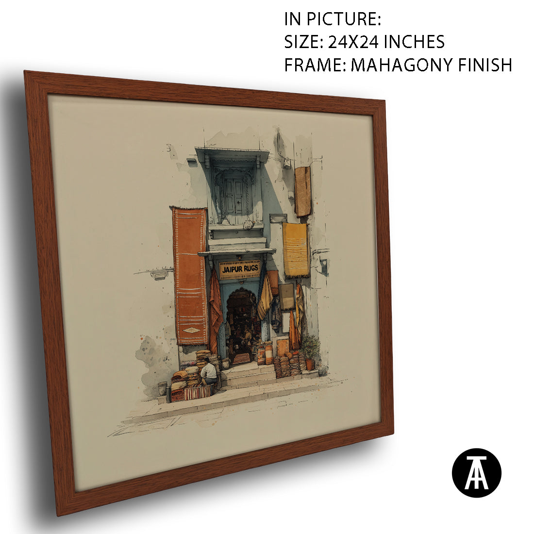 Artwork in Mahogany Finish Frame