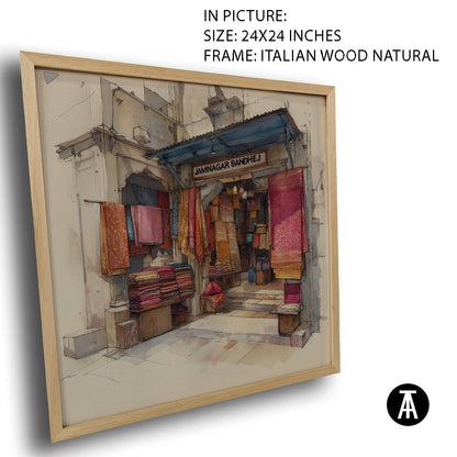 Artwork in Natural Wood Frame