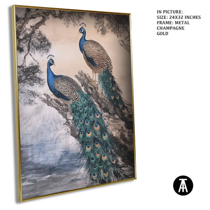 Artwork in Light Brown Frame