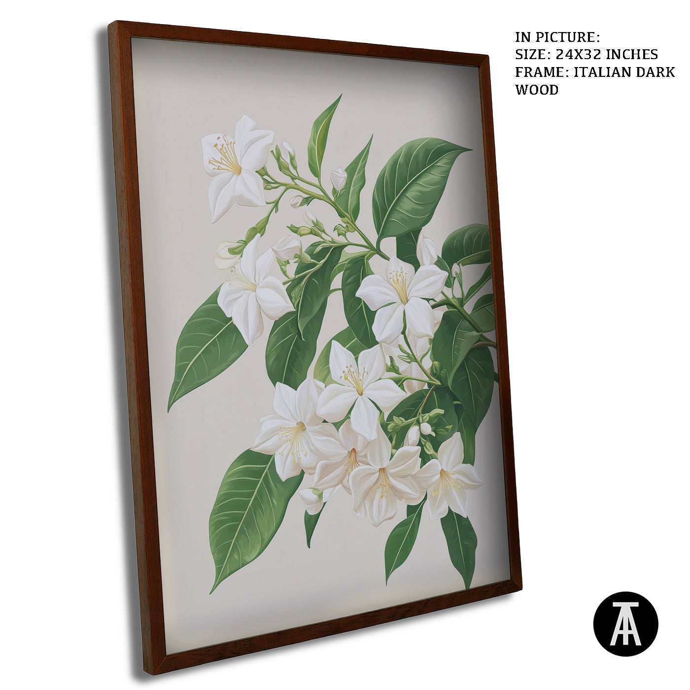 Artwork in Dark Wood Frame