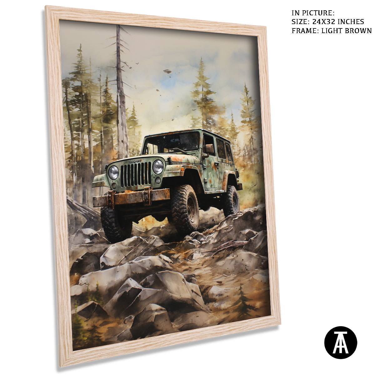 Artwork in Dark Brown Frame