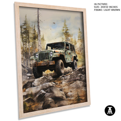 Artwork in Dark Brown Frame