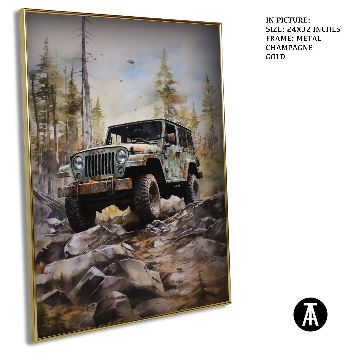 Artwork in Light Brown Frame